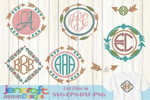 Boho Arrow Monogram Frame Svg - Free SVG Cut File - Creative