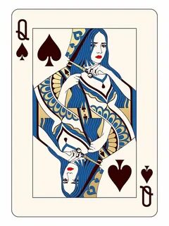 Queen of Spades (Gold Edition) Playing cards art, Playing ca