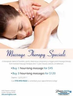 Atlanta Massage therapy discounts at Laser Lights