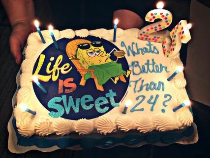 Spongebob birthday cake. What’s better than 24? Spongebob bi