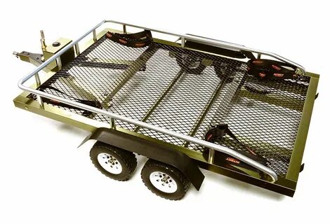 Machined Alloy Flatbed Dual Axle Car Trailer Kit for 1/10 Sc