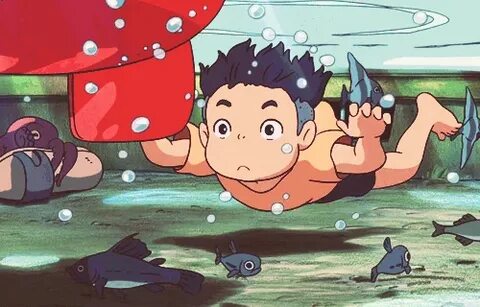 P ponyo on the cliff by the sea show you the money GIF - Enc