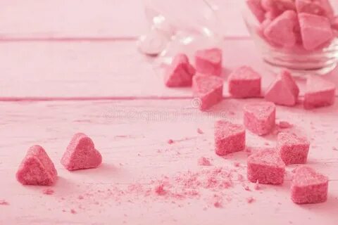Granulated Pink Sugar in the Shape of Heart Stock Image - Im