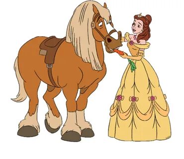 Belle and her horse, Philippe Disney princess, Disney, Disne