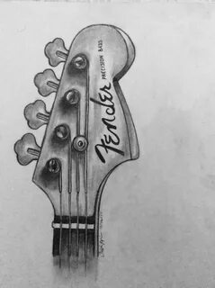 Pencil drawing- fender bass- guitar Guitar drawing, Guitar s