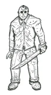 Jason Voorhees Pages Coloring Sketch Coloring Page