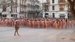 Hundreds Of Strip Naked Photoshoot in Spain For " Woman Empo
