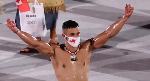 PHOTOS: Tongan flag bearer returns to Olympics, more oiled-u