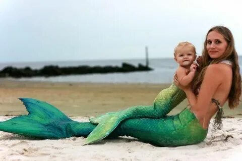 Mermother & Child Realistic mermaid tails, Realistic mermaid