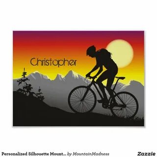 Personalized Silhouette Mountain Bike Poster Zazzle.com Happ