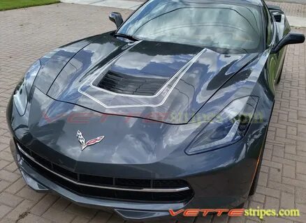 C7 Corvette Stingray and C7 Grand Sport LT1 Hood Stripes - V