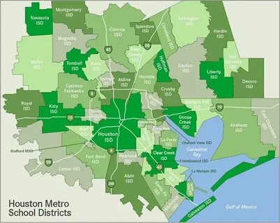 Houston & surrounding areas School District map Custom map, 