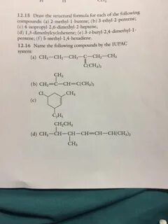 Solved 12.15 Draw the structural formula for each of the Che