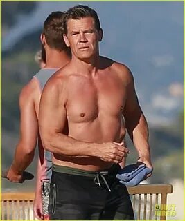 Josh Brolin Goes Shirtless for 4th of July Beach House Party