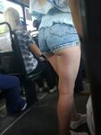 Perfect TEEN ASS And Sexy Legs In Hot Denim Shorts In The Bu