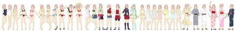 Sakura Haruno Outfit Color NARUTO SHIPPUUDEN 03 by SunakiSab