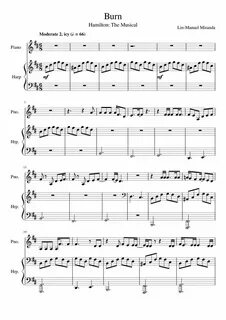 Hamilton Burn Sheet Music - Burn piano Hamilton #pianomusic 