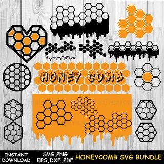 Honeycomb Svg Bundle Honey Drips Svg Honey Bee Svg Beehive S