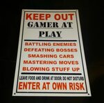 Details about Funny Keep Out Gamer At Play Bedroom Door Plaq