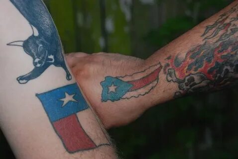 texas flag tattoo and Puerto rico flag tattoo Tiffany Steink