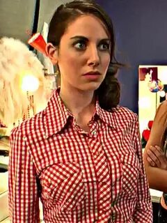 Alison Brie'S Shirt Is Ripped Open To Show Off Her Tits