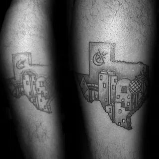 20 Dallas Skyline Tattoo Designs For Men - Texas Ink Ideas