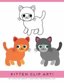 FREE * K is for Kitten Coloring Page and Mini Clip Art Set C