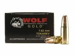 Wolf Gold Ammo 7.62x25mm Tokarev 85 Grain Jacketed Hollow Po