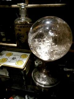 Fascinating Quartz Crystal Ball on Old Silver Plate Stand