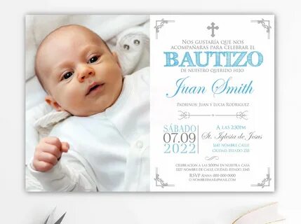 Baptism invitation in spanish baptism invitation bautizo Ets