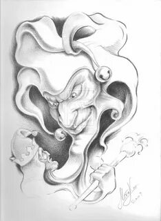 Jester Jester tattoo, Joker tattoo design, Easy skull drawin