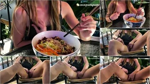 Cocopumpum - Fit Teen Flashing in Restaurant & Public Mastur