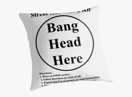 Free Download Bang Head Here Sign Clipart Cushion Throw - Ba