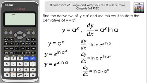 Differentiate a x (aˣ) using e & use Casio fx-991EX to verify A-Level Maths Clas