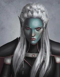 f Drow Elf Fighter Hvy Armor portrait undercity urban City U