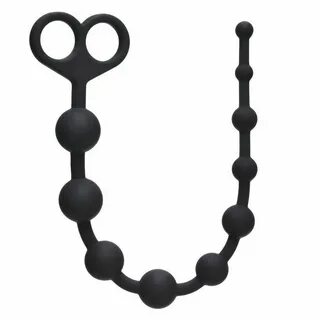 Чёрная анальная цепочка Orgasm Beads - 33,5 см. купить с дос