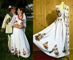 Growing trend: handpainted wedding dresses inspired by folkl