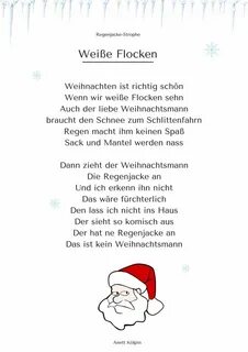 Weiße Flocken - REIM / LIED Gedicht weihnachten, Weihnachtsg