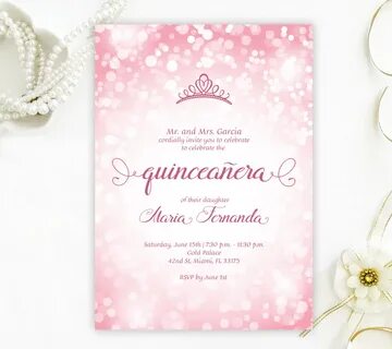 Pink Quinceanera Invitations - LemonWedding