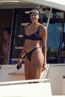 LIZ CAMBAGE in Bikini at a Yacht in St.Barth 02/02/2021 - Ha