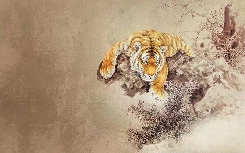 Japanese tiger art abstract images