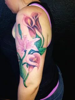 Lillies Lillies tattoo, Calla lily tattoos, Arm cover up tat