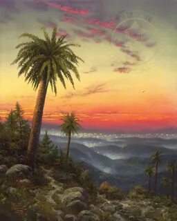 Desert Sunset The Thomas Kinkade Company Обои Галактика, Уличное Искусство,...