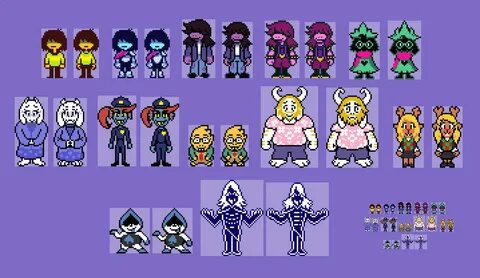 Deltarune Cast Overworld Sprites (1) by EllistandarBros on D