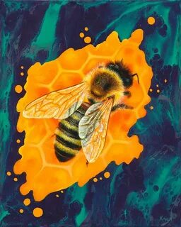 Hive" by KahlaPaints: http://bit.ly/2wrX5qp Bee art, Art, Fa