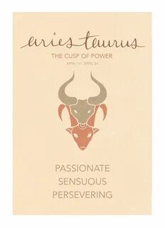 Aries Taurus Cusp Sign Print. Astrological Cuspian by Zodiac