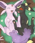 Xbooru - ditto espeon female hindpaw on back open mouth outs