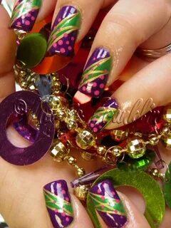 madigras Mardi gras nails, Nail art, Holiday nail art