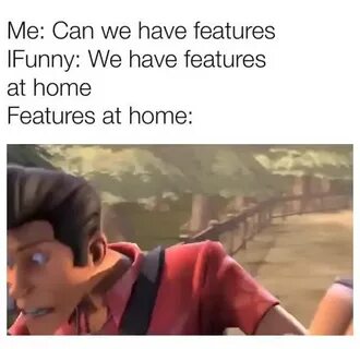 Me: Can we have features IFunny: We have features at home Fe