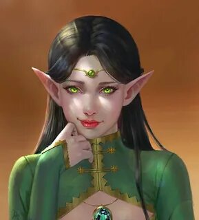 f High Elf Wizard Robes Necklace Circlet portrait Elf art, E